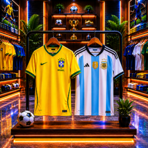 🇦🇷 🇧🇷 Argentina & Brazil Home 2-Jersey Combo – Premium Quality