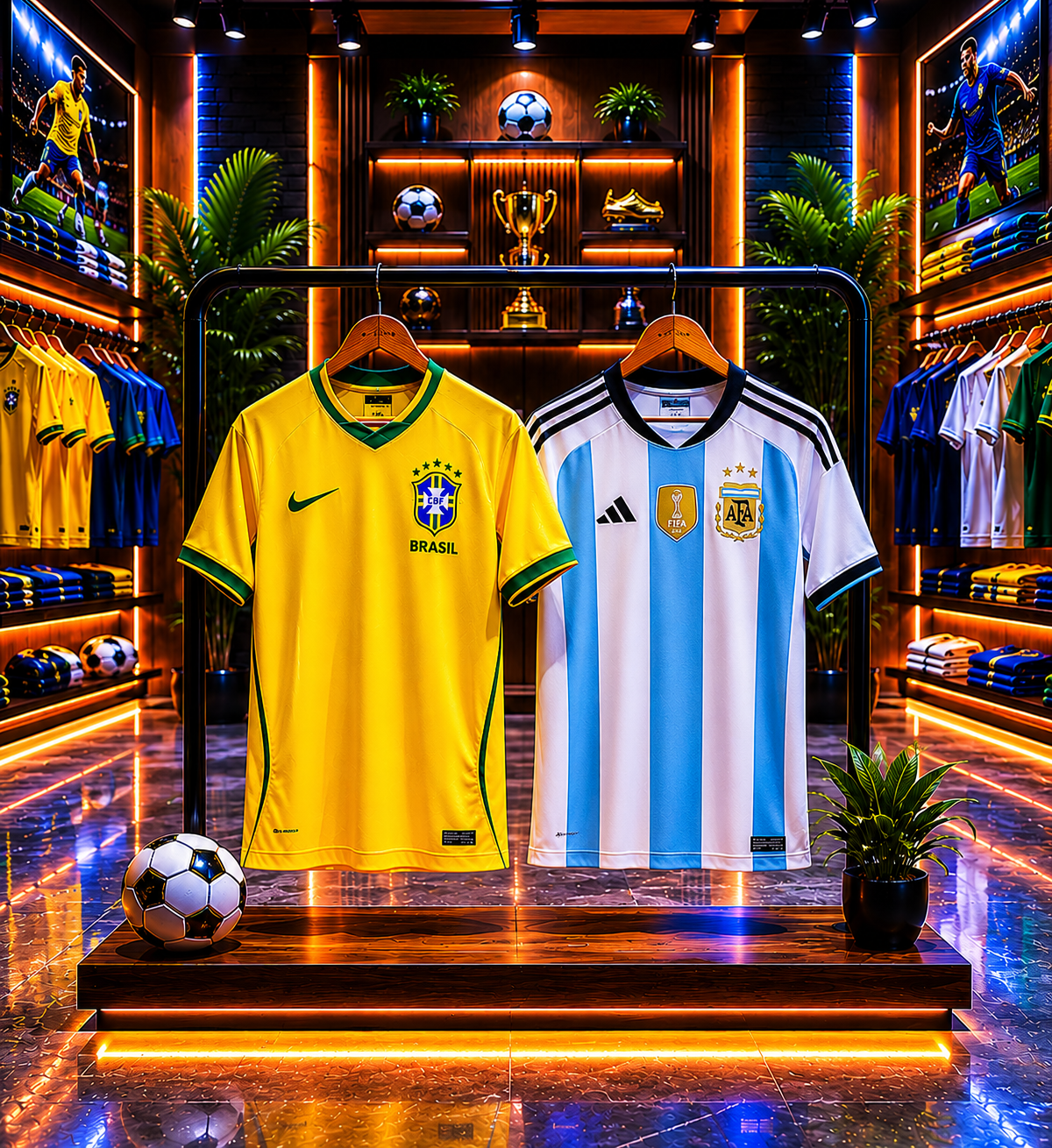 đĻđˇ đ§đˇ Argentina & Brazil Home 2-Jersey Combo â Premium Quality